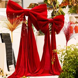 Giant Pink Bow Party Decoration - 31.5" Fabric Skirt with Flowing Ribbons & Feathers, Perfect for Birthdays, Weddings, Christmas, and Special Events, Festive Event Decoration | Elegant Party Accessory | Decorative Bow, Party Decoration Supplies