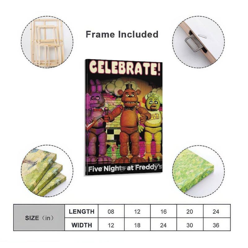 Five Nights at Freddy's Poster Bedroom Decor Set for Boys' Room - Fun Themed Room Decor Piece Ideal Gift for Kids