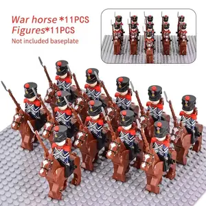 10pcs Napoleonic Wars Military Soldiers Building Blocks WW2 Mini Figures French British Fusilier Rifles Weaponc Toys For Kids