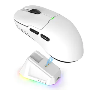 AJAZZ AJ159 PRO wireless mouse PAW3395 sensor corresponding fast DPI26000 advanced magnetic charging base wireless 8K the third mock examination 2.4G+Wired+BT support multi system suitable for E-sports games and office