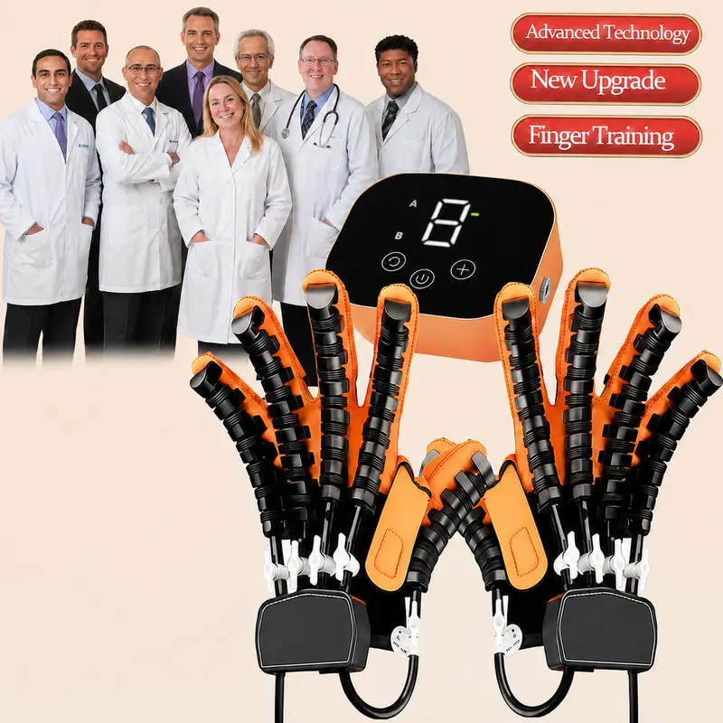 Smart Training Robot Gloves, Hand Training Gloves, Bionic Robot Gloves, Multiple Modes, Comfortable Massage, Smart LED Screen, A Gift for Your Family Healthcare