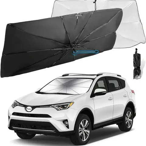 Durable Portable UV Protection Car Sunshade (1pc), Foldable Car Windshield Sun Visor, Car Accessories umbrella carshade