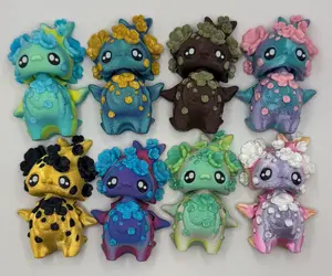 Cherry Blossom Pixie – 3D Printed Fantasy Creature | Articulated Figurine by Layers in Green