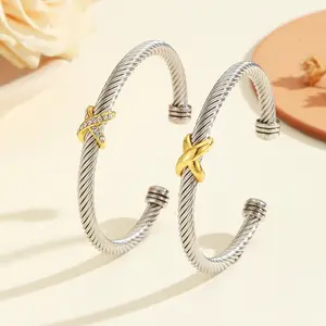1PCS Personalized 8-Char Steel Wire Bracelet | Open Adjustable Diamond Bracelet for Men & Women | Trendy Holiday Gift