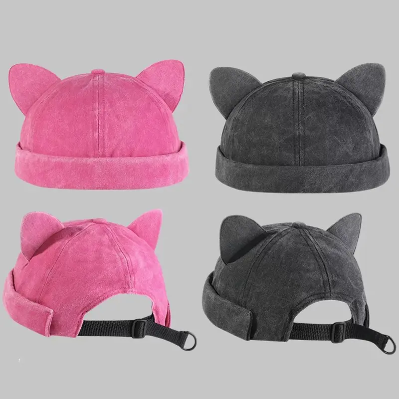 Beanie hat Cat ear melon seed hat Unisex Breathable Soft Daily Wear Men And Women Hat Comfortable Fit Snow Cap Skullcap Outdoor Activities Caps