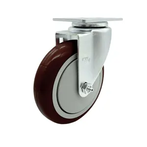 Service Caster MCM-SCC-20S514-PPUB-MRN Replacement for McMaster Carr Caster 2426T54 - Swivel Top Plate Caster with 5 in. Maroon Polyurethane Wheel - 350 lbs Capacity per Caster
