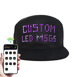 Customizable LED Bluetooth Hat – 2.75 × 6.81 in Full-Color Display Snapback Cap for Parties, Game Day & Football Fans (Machine Washable)