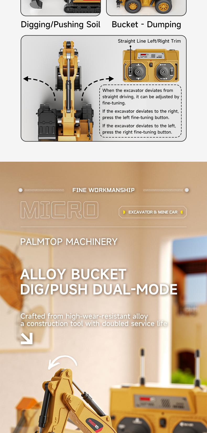 BRRRRT 1/64 Mini Forklift Toy,Remote Control Excavator and Dump Truck Full Proportion Toy Set with Lights and Sounds for Adults Kids Boys and Girls RC Construction Vehicles BRRRRT 1/64 Mini Forklift Toy,Remote Control Excavator and Dump Truck Full Proportion Toy Set with Lights and Sounds for Adults Kids Boys and Girls RC Construction Vehicles