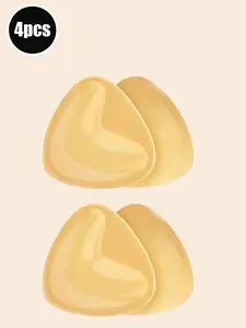 Triangle Silicone Bra Insert Pads, Reusable Self-Adhesive Chest Cups with Smooth Invisible Finish, Soft Shaping Liner for Bikini Tops, Bralettes, Dresses, Camisoles and Summer Outfits