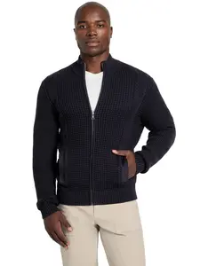 GUESS Male Eco Ryder Waffle-Knit Cardigan