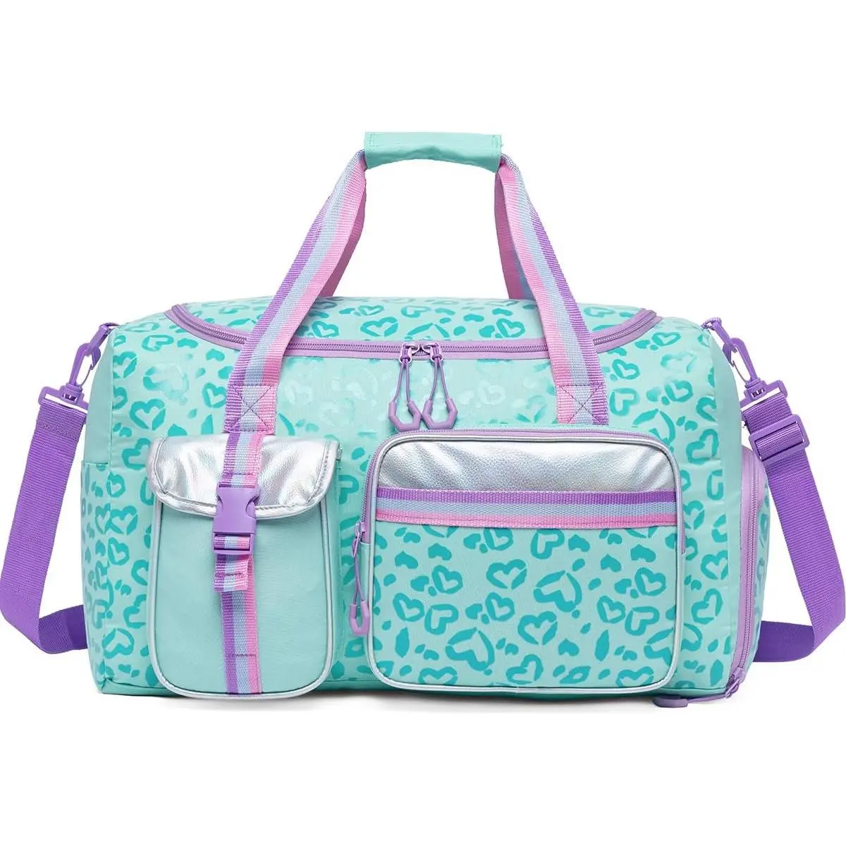 SQ-CPB035 Kids Duffle Bag Girls Women Travel Bag Gifts Overnight Bags for Girls Women Dance Sleepover Bags for Girls with Shoes Compartment