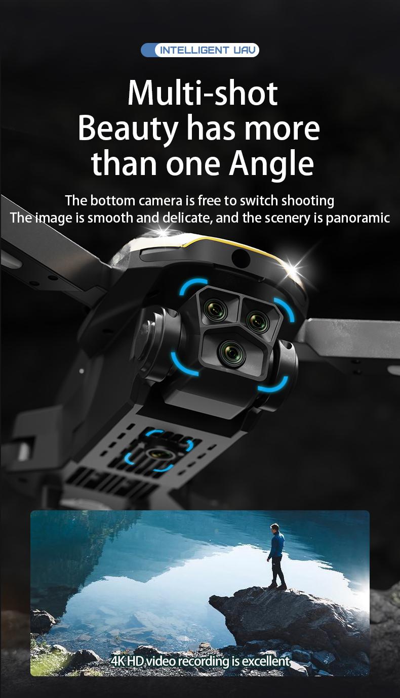 2026 M8 Pro Drone – 4K EIS Camera, GPS & 5G WiFi FPV, Brushless Motor, Optical Flow Hover, Smart Obstacle Avoidance, Auto Return, 360° Stunt Roll, Dual Batteries Included