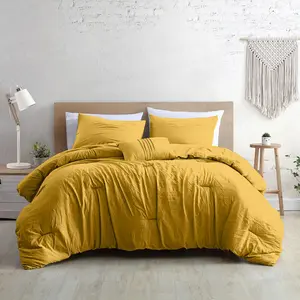 Modern Threads Beck  4-Piece Garment-Washed Comforter Set, Gold, King