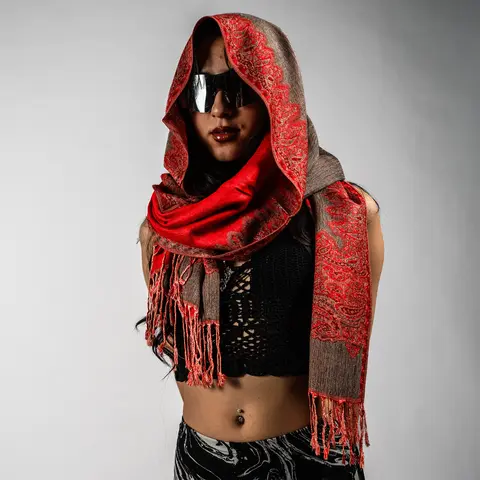 Luminous Border Rave Pashmina Scarf