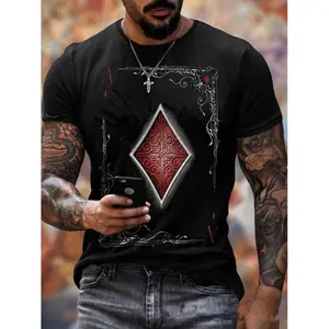 Poker Square Series 3d Printing Men's Casual Short Sleeve T-shirt New Men's T-shirt