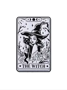 The Witch Punk Cat Tarot Card Brooch, Stylish Enamel Pin for Men & Women, Perfect Gift for Friends and Daily Wear, Jewelry
