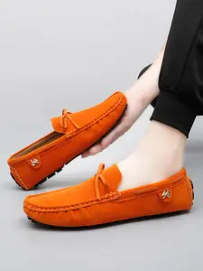 Unisex Velvet Driving Loafers, 8 Colors Available, Bow Detail, Anti-Slip Sole, Comfortable Lightweight Shoes for Daily Commute & Casual