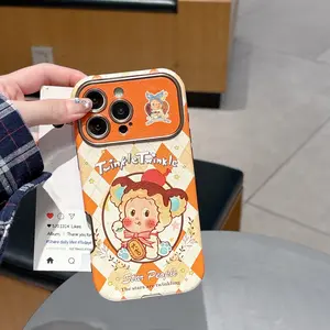 Cute Starry Pattern Phone Case for iPhone 17-14 Series, Leather Feel, Creative and Unique Design, Protective Anti-Drop Cover