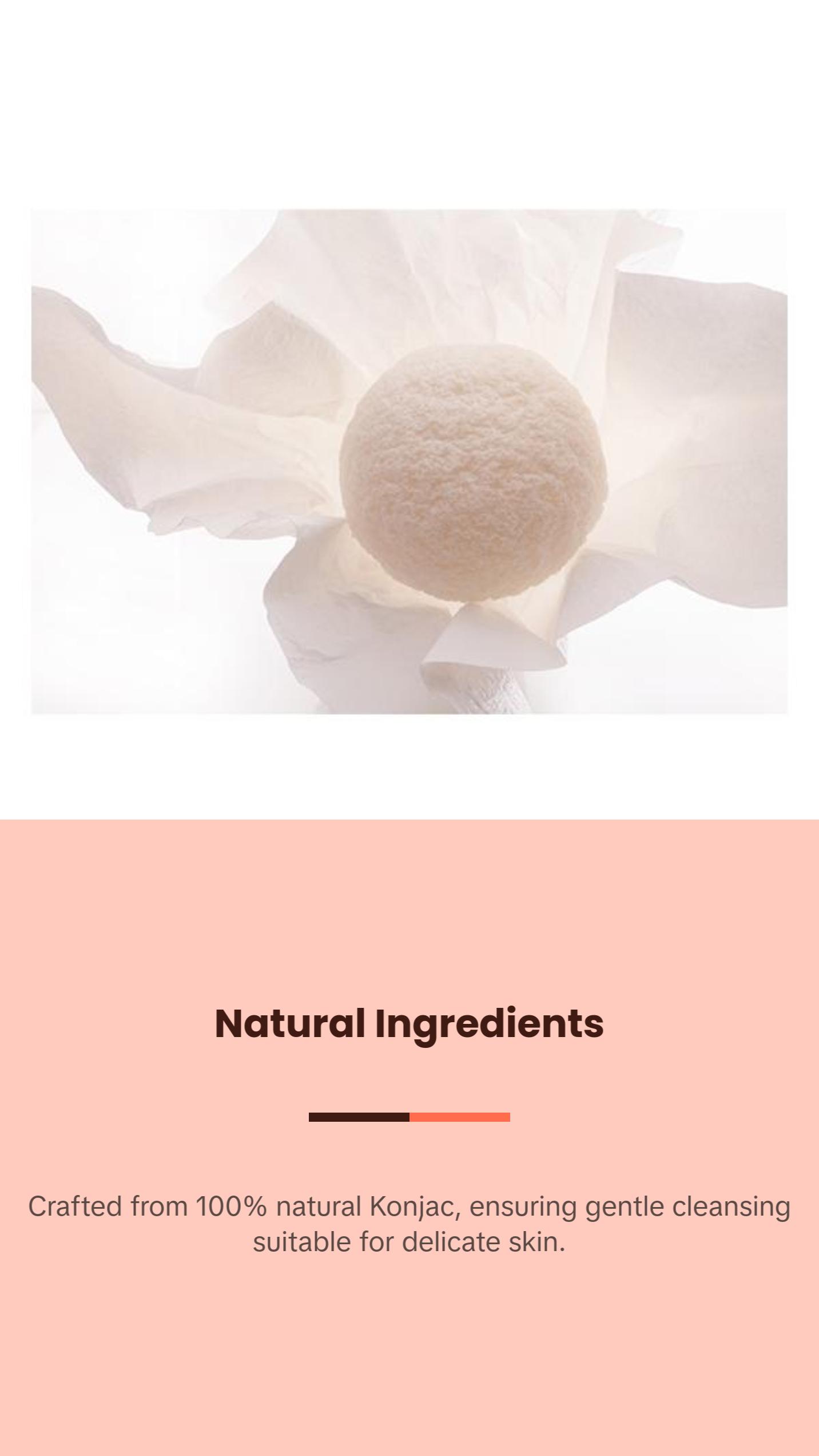 Handmade Pure Konjac Sponge - 100% Natural Pure Konjac Cleansing Sponge to Smooth and Exfoliate