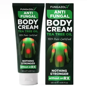 Antifungal Body Cream for Ringworm & Athlete’s Foot – Maximum Strength Formula with Tea Tree Oil – Relieves Itching, Burning & Scaling – Skin Fungus Treatment – 4.05 fl oz