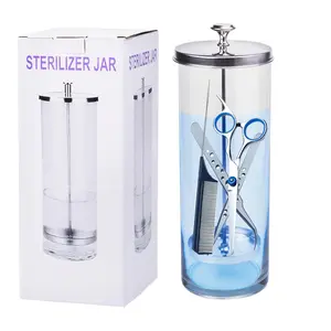 Sterilizer Jar, 35 OZ Salon Glass Jar with Removable Basket for Spa, Eyelash Extensions, Nail Tool, Barber Implements springtok