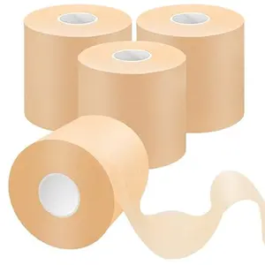 4 Rolls Prewrap Headband for Hair, 120 Yards Foam Underwrap Athletic Tape, Best Padding for Underneath Sports Tape, 2.75 Inches x 30 Yards - Beige