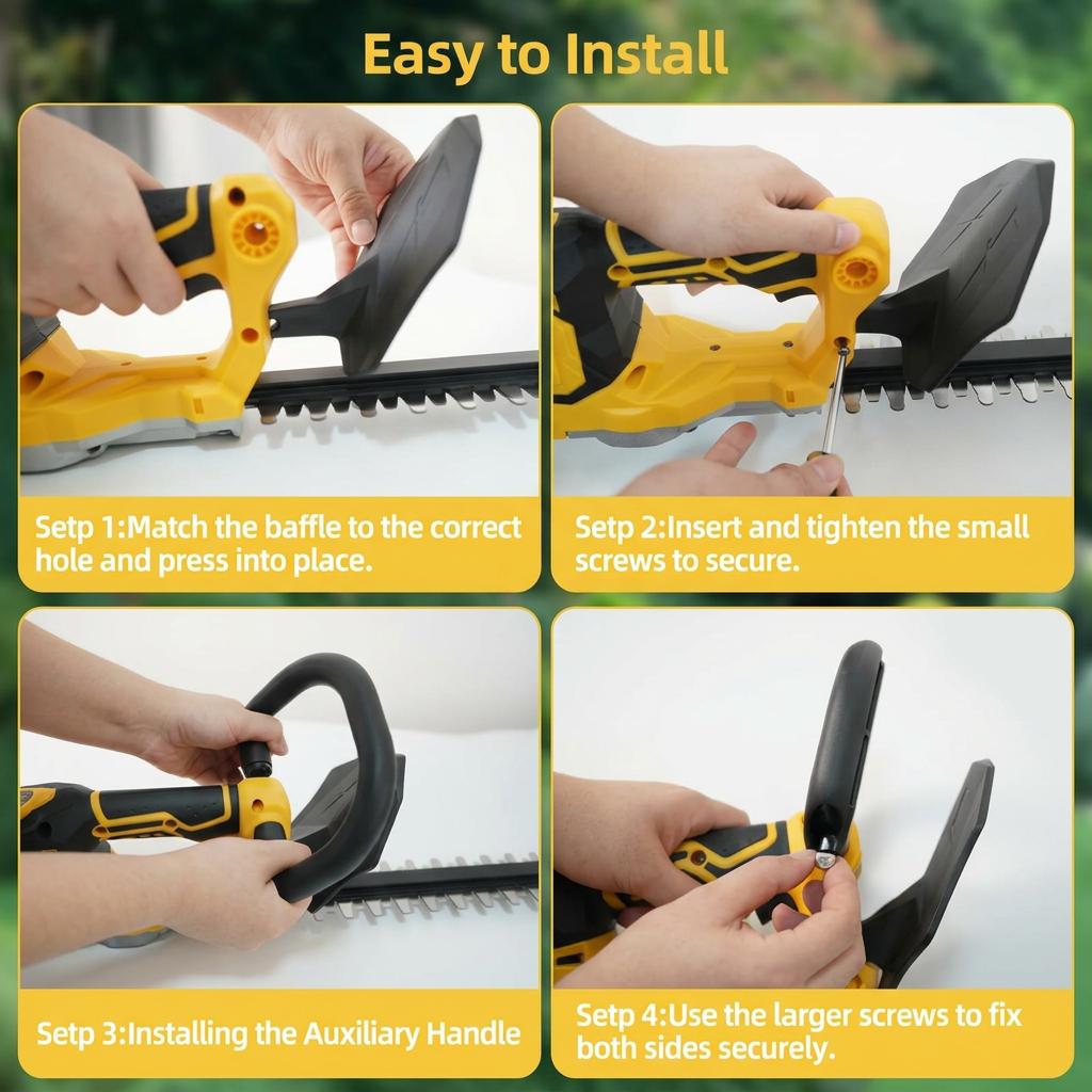 21V Power Cordless Electric Hedge Trimmer - Cordless Trimmer with Dual Safety Locks, Low Vibration, 3 Power Modes, 4.4 lbs Lightweight, 22000 RPM, Easy Maintenance, Splash Guard, Fast Charger - For Hedge, Shrub Pruning in Courtyards, Gardens