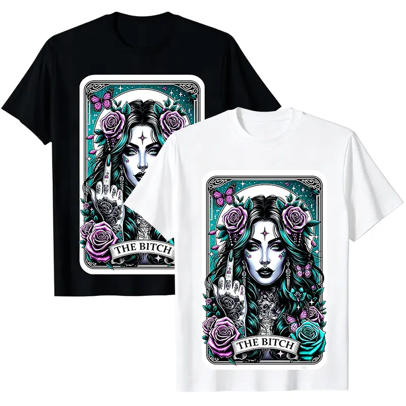 [100% Cotton] The Sugar Skull Women Tarot Card T-Shirt Made In USA T-Shirt For Men And Women