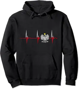 Polska Eagle Polish Heartbeat EKG Pulse Poland Pride Roots Pullover Hoodie - Emilyschwe Shop 26B08NDNKB7R