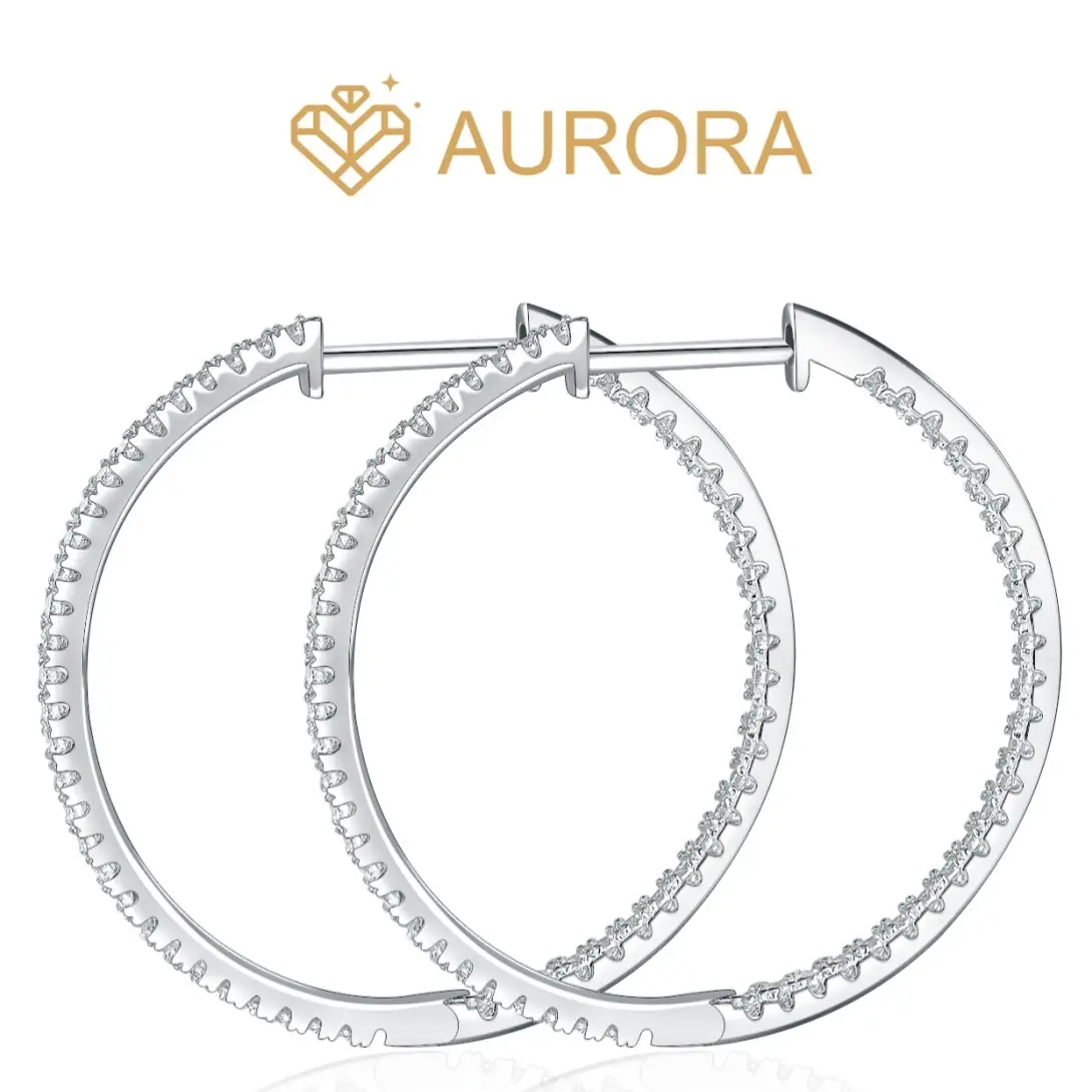 【#49 Hoop earrings】Moissanite high quality earrings party dinner birthday ladies gift Synthetic Moissanite