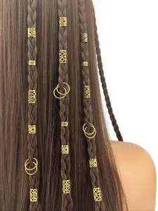 Vintage Hollow Out Design Hair Rings, 40pcs Boho Style Hair Cuff Hair Pins Loops, Hair Clip, Hair Accessories for Women & Girls