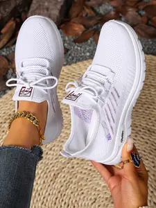 Women's Knitted Running Sneakers, 2026 New Breathable Lightweight Non-Slip Casual Shoes for Daily Outings, Fitness and Travel