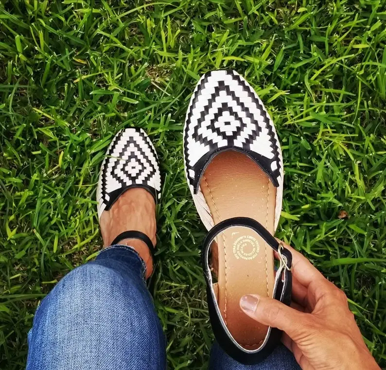 Huarache Sandal - Hippie Vintage - Mexican Style - Colorful Leather - Mexican Huaraches