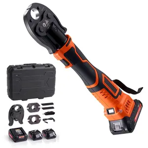 Cordless Mini Press Tool, 18V Electric Pipe Crimping Tool for 1/2", 3/4", 1" PEX Pipe Copper Rings, PEX Press Tool Kit with 2pcs Battery, Fast Charger & Carrying Case - Meet ASTM F1807 Standard