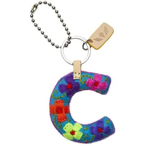 TURQUOISE FELT ALPHABET CHARM "C"