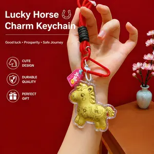 Phone and bag charms, 999 gold-plated pony pendants, genuine jewelry accessories with official certificates, latest trendy fashion accessories