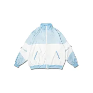 Dot Cat Gamer White Blue Oversized Jacket