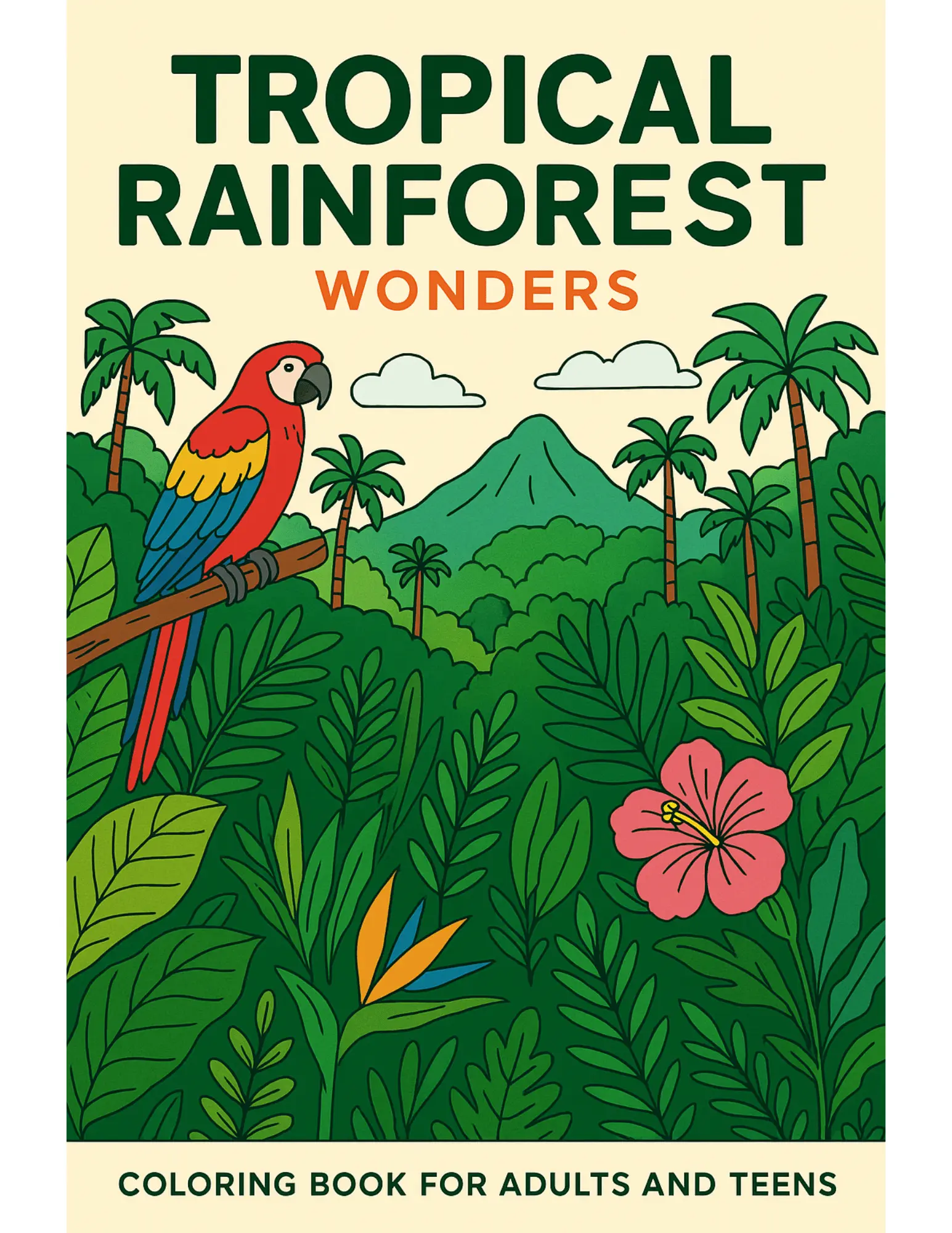 Tropical Rainforest Wonders Coloring Sheets For Adults and Teens