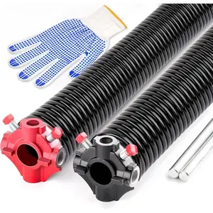 Pair of 2" Garage Door Torsion Springs Set with Non-Slip Winding Bars,  Electrophoresis Oil-Free Black Coated Garage Door Spring for Replacement & Installation(0.207X2"X22")