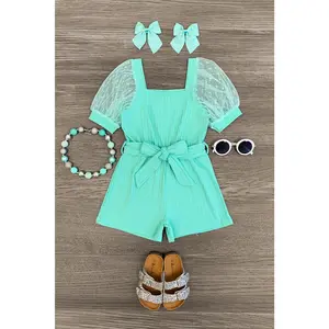 Polka Dot Tulle Puff Sleeve Romper Polka Dot Tulle Puff Sleeve Romper