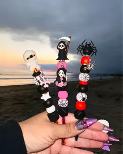 KnottieHooks - Premade Customizable Spooky Crochet Hooks with Unique Toppers & Cool Design for Durable Comfortable Crafting