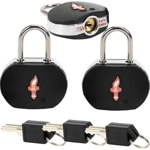 TSA Keyed Luggage Locks (3-Pack) - Suitcase Lock TSA Approved for Suitcases, Backpacks, Gym Lockers & School Bags | Compact & Durable ABS w/Electroplated Rings