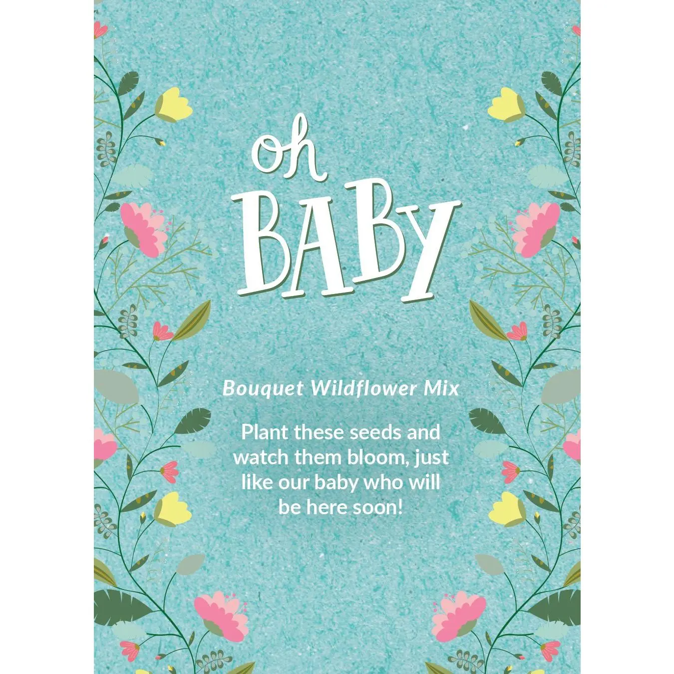 Oh Baby Baby Shower Blue - Bouquet Wildflower Seed Packet