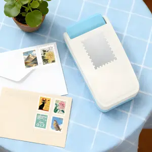 Elevate Your Crafts! Rectangular Postage Stamp Shape Lever Punch - Must-Have Embossing Tool for DIY Card Making, Photo Albums & Aesthetic Scrapbooking - Note: This product does NOT include stickers or refill materials