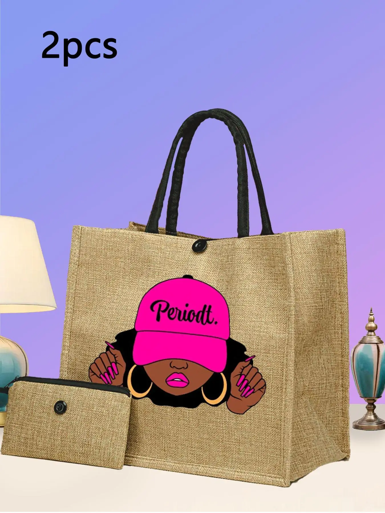 Women's Designer Letter Print Tote Bag & Small Bag, Summer Casual Large Capacity Shoulder Bag Set for Travel Vacation, Trendy Bag Set for Women Girls