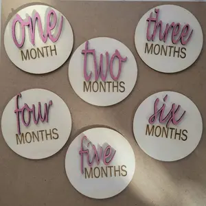 3D Wooden Newborn Milestone Discs