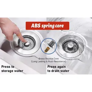 Home Gym Bathroom Essential 3-in-1 Stainless Sink Strainer Removable Protein Shake Catcher Basket Deodorizer Plug Universal metal kitchen sink strainer stopper efficient drainage