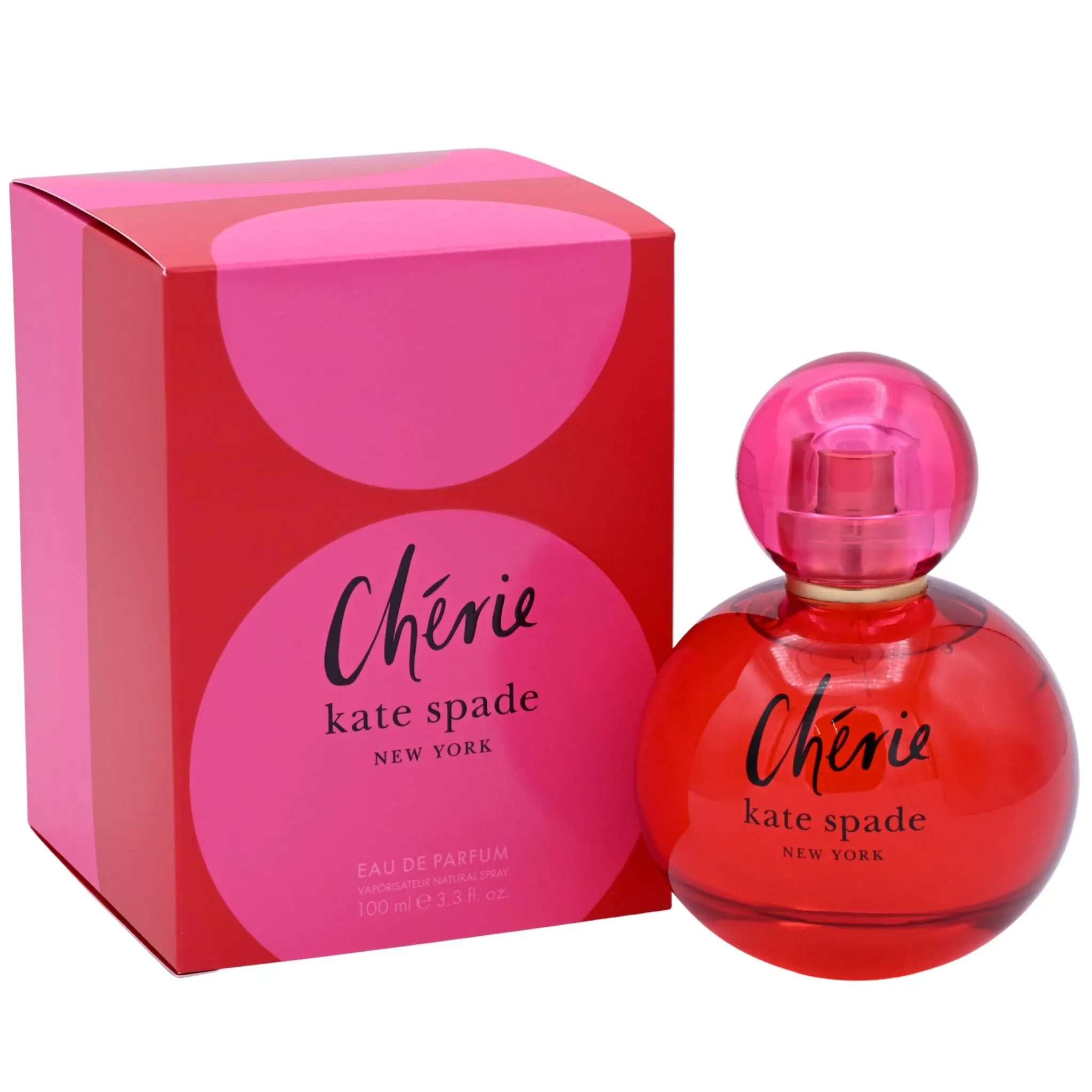 Kate Spade Cherie Women's EDP Perfume - Aromatic Fruity Floral Sweet Scent, Raspberry Top Note, Musk Base, 3.3 fl oz/3.4 fl oz, New in Box, Floral Fruity Perfume for Women, Aromatic Fruity Fragrance