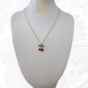 LaYaiBoutique #1357 necklace with 14k gold-plated clasp.