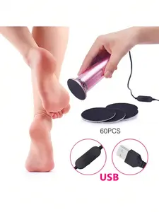 Electric Foot calluse Remover, Speed Adjustable Cocoon Remover ，with 60 Replaceable Sandpaper Trays to Remove Dead Skin and calluses (Pink)